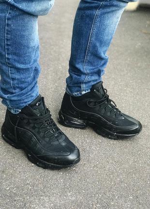 Кроссовки  мужские демисезонные nike air max 95 sneakerboot черные2 фото