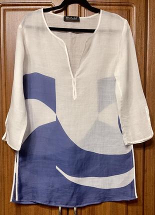 Sulu kerstin bernecker дизайнерская туника блуза пляжное платье крапива ramie oska1 фото