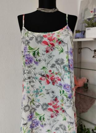 Стильна сукня сарафан, квітковий принт асиметрія2 фото