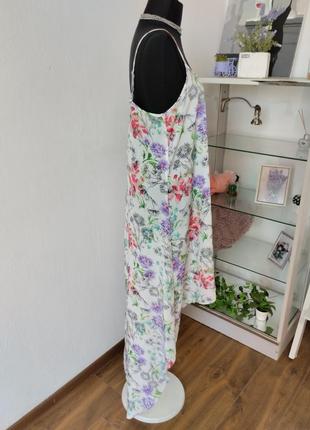 Стильна сукня сарафан, квітковий принт асиметрія4 фото