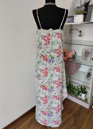 Стильна сукня сарафан, квітковий принт асиметрія5 фото