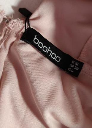 Довге плаття з вишивкою boohoo, розмір m (38), ніжно рожеве8 фото