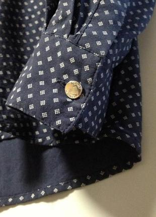 🔥скидка🔥tommy hilfiger блузка рубашка тёмно-синяя с принтом геометрический принт5 фото