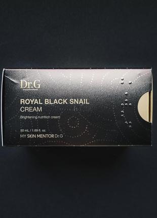 Живильний антивіковий крем з муцином чорного равлика dr.g royal black snail cream (50 мл)1 фото