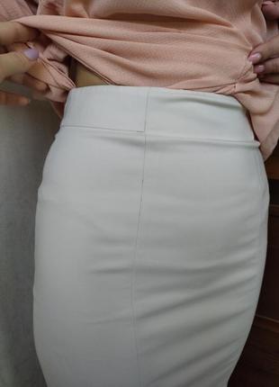 Юбка (юбка) белая карандаш5 фото