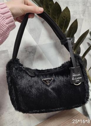 Сумка женская сумка черная в стиле prada прада3 фото