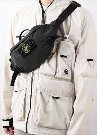 Сумка бананка в стилі stone island
