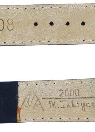 Шкіряний ремінець для годинника mykhail ikhtyar ш22 мм темно-синій2 фото