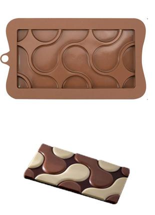 Силиконовая форма для шоколада, форма плитка шоколада капли (коричневый)