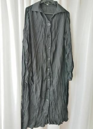 Платье рубашка жатка балахон драпировка на плечах пояски по боками утяжка размер единый6 фото