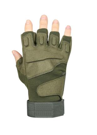 Перчатки беспалые lesko e302 green xl военные тактические милитари