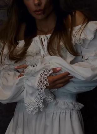 Костюм двойка женский, топ с длинным рукавом, с кружевом, юбка - мини,нарядный, бренд6 фото