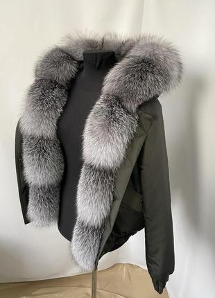 Бомбер куртка с натуральным мехом блюфрост5 фото
