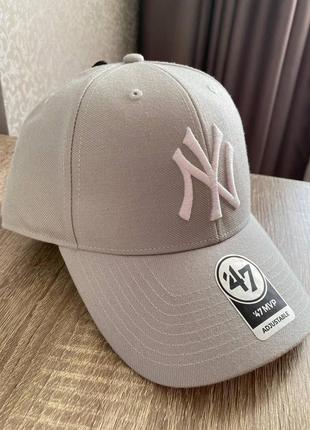 47 brand серая кепка оригинал! , кепка new era унисекс, кепка new york, кепка ny, бейсболка new era, кепка серая new era, бейсболка1 фото