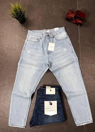 Качественные премиум джинсы мужские с потертостями1 фото