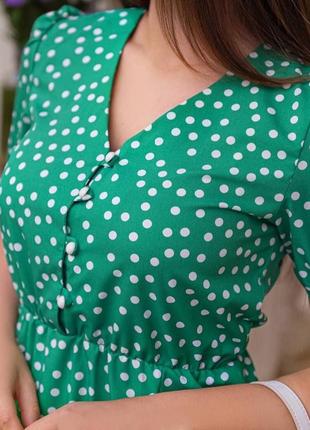 Плаття жіноче зелене мідді платье женское зеленое мидди осенние весенние летние осіннє весняне літнє4 фото