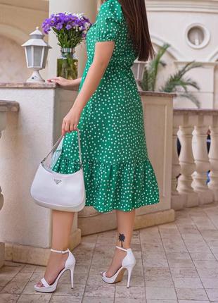 Плаття жіноче зелене мідді платье женское зеленое мидди осенние весенние летние осіннє весняне літнє2 фото