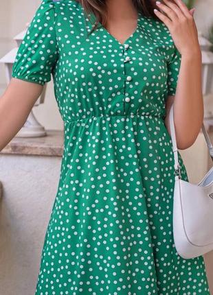 Плаття жіноче зелене мідді платье женское зеленое мидди осенние весенние летние осіннє весняне літнє3 фото