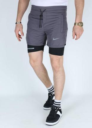 Неймовірні унікальні спортивні шорти в стилі найк nike з дайвінг підкладкою з кишенею для телефона стильні зручні преміум якісні2 фото