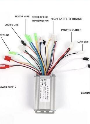 Контролер електровелосипеда, самокату мотор-колеса 36 в/48 в 350 вт7 фото