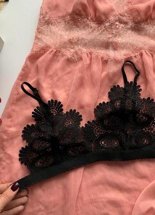 👙соблазнительный чёрный кружевной бралетт/чёрный бра/лиф прозрачный👙