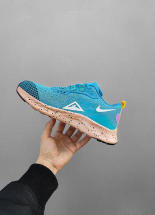 👟👞 кроссовки летние nike zoom pegasus trail 3 осенние ткань сетка коричневые голубые2 фото