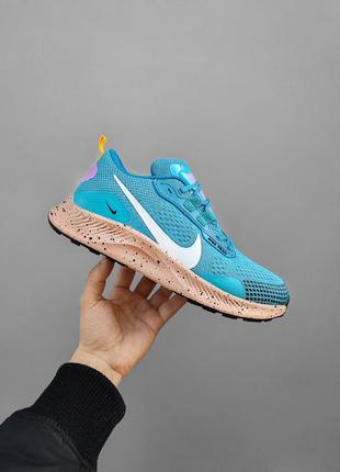 👟👞 кроссовки летние nike zoom pegasus trail 3 осенние ткань сетка коричневые голубые6 фото