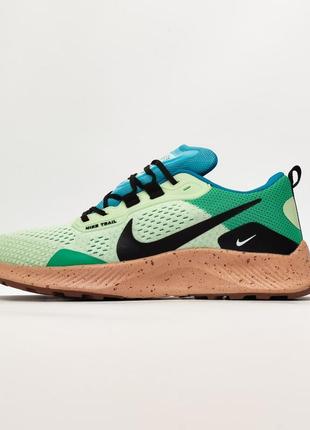 🏝️🌅👟 кросівки літні nike zoom pegasus trail 3 осіні тканина сітка 👞 світло зелені голубі