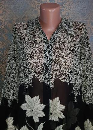 Женская легкая блуза большой размер батал 52/54/56 блузка рубашка5 фото