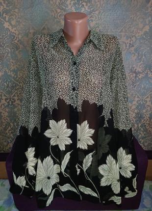 Женская легкая блуза большой размер батал 52/54/56 блузка рубашка4 фото
