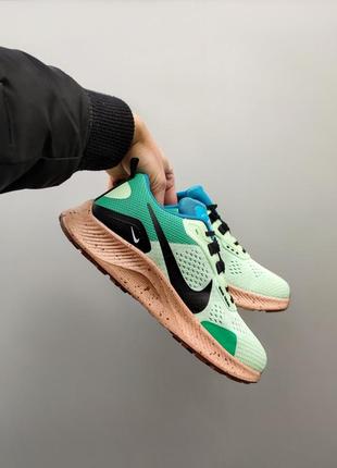 🏝️🌅👟 кроссовки летние nike zoom pegasus trail 3 осенние ткани сетка 👞 зеленые голубые коричевие1 фото