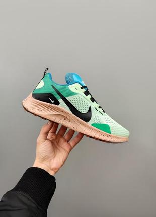 🏝️🌅👟 кроссовки летние nike zoom pegasus trail 3 осенние ткани сетка 👞 зеленые голубые коричевие5 фото