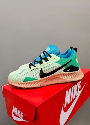 🏝️🌅👟 кроссовки летние nike zoom pegasus trail 3 осенние ткани сетка 👞 зеленые голубые коричевие8 фото