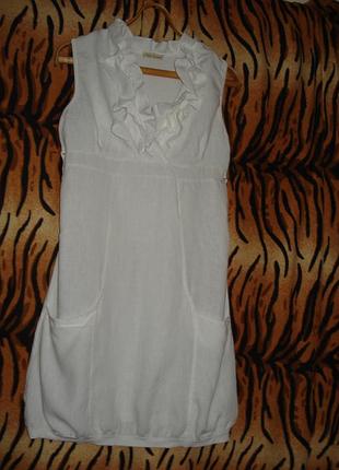 Супер плаття білосніжне"miss sugar"р. xl.100%льон.