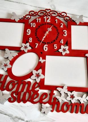 Фоторамка -годинник"дім, милий дім"57х57 см, і фоторамки.
