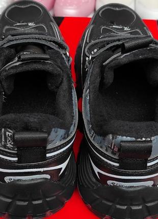 Дитячі демі кросівки, кеди чорні утеплені осінні5 фото