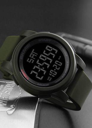 Чоловічий спортивний наручний годинник skmei 1257 електронний з підсвіткою, армійський цифровий годинник2 фото