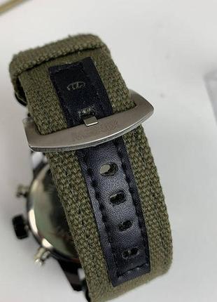 Армейские мужские наручные часы на тканевом ремешке, прочные военные часы с подсветкой секундомером будильник черный5 фото