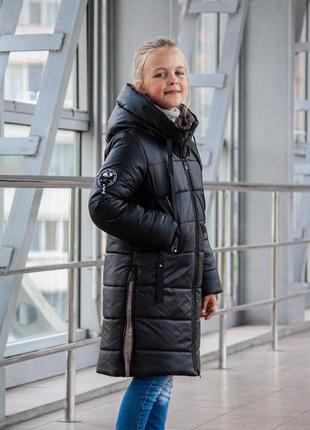 Зимове пальто "жасмін" на дівчинку, розміри на зріст 134 - 164