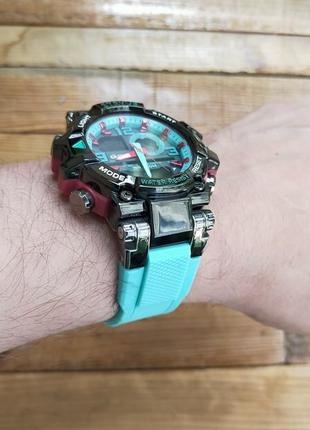 Чоловічий наручний спортивний годинник stryve (бірюзовий), водонепроникний, з будильником, підсвічуванням.8 фото
