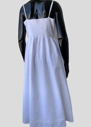 Льняное миди платье сарафан h&m из льна и хлопка7 фото