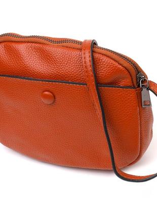 Отличная женская сумка через плечо из натуральной кожи 22134 vintage коричневая