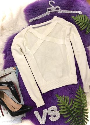Белый свитер с прозрачной спинкой asos размер м4 фото