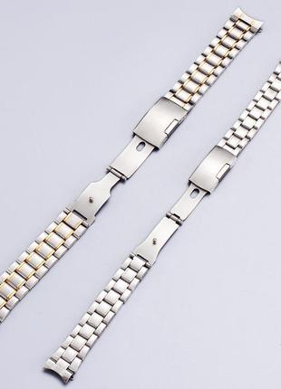 Сталевий браслет для наручних годинників комбінований колір. з полумісяцем .  ширина 18, 20 та 22 мм.6 фото