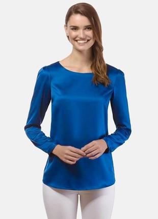 Шовковий топ водолазка блуза синій топ атласний топ електрик ari ale made in italy wolford