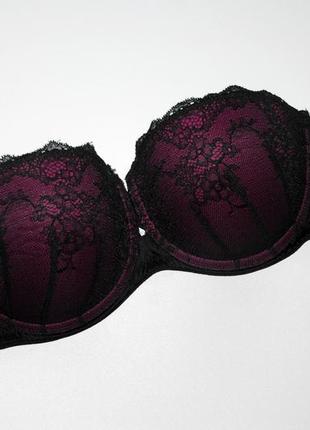 32c / 70c розкішний мереживний бюстгальтер пуш ап без бритель strapless marks & spencer