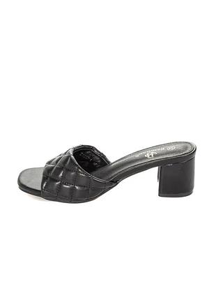 Шлепанцы женские на каблуках в двух цветах эко кожа каблук лето