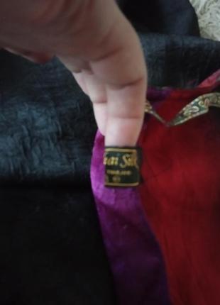 Натуральная струящаяся юбка на запах, тайский шелк, поамя страсти2 фото