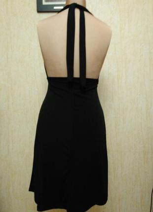 Коктейльное черное платье с открытой спинкой с завязками на шее pimkie5 фото
