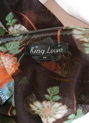 Лонгслив сетка в принт цветы king louie блуза с кружевом на запах5 фото